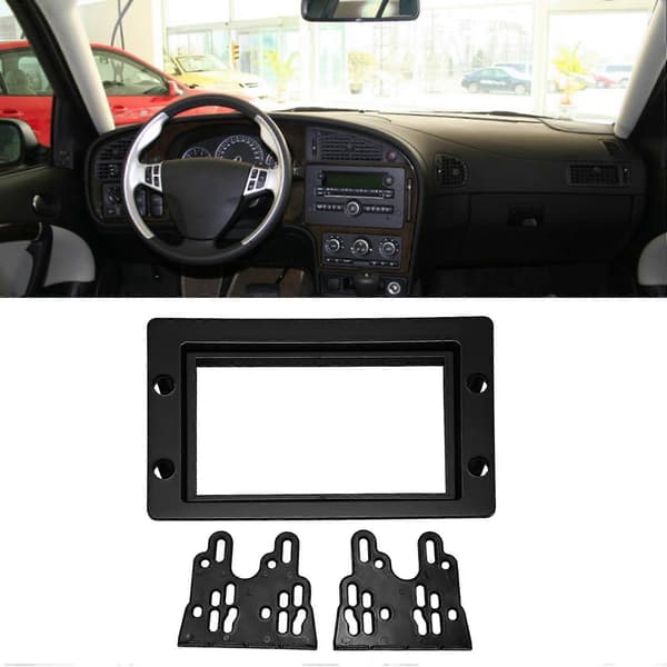 Bilstereo Radio Fascia Dash Panel 2 Din Ram Trim Kit för SAAB 9-5 2005-2011 black