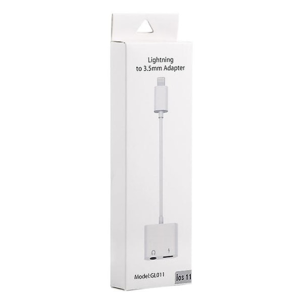 Gl011 2 i 1 8-stift hona + 3,5 mm hona till 8-stift hane ljudladdningsadapter, för Iphone Xr / Iphone Xs Max / Iphone X & Xs / Iphone 8 & 8 Plus / Iph