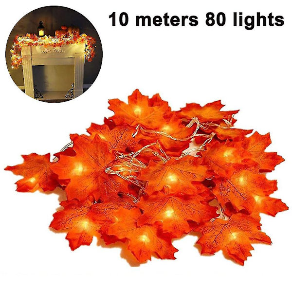 String Lights, Maple Leaf Light Twinkle Hängande belysningsdekorationer 10m