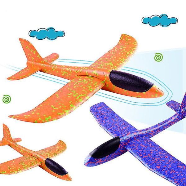 Hhcx-foam Plane Throwing Glider Toy Airplane Inertial Foam Epp Flying Toy Plane Model Outdoor Fun Sports Planes Toys For Children Orange Glider