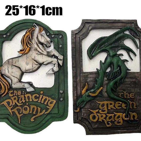 Konstprydnad hantverk Harts Stigande Pony Dragon Väggdörr Heminredning