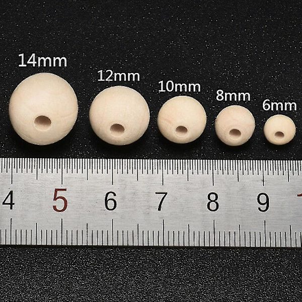 100pcs 6/8/10/12/14mm Wooden Loose Beads For Diy Jewelry Earring Bracelet Craft 6mm