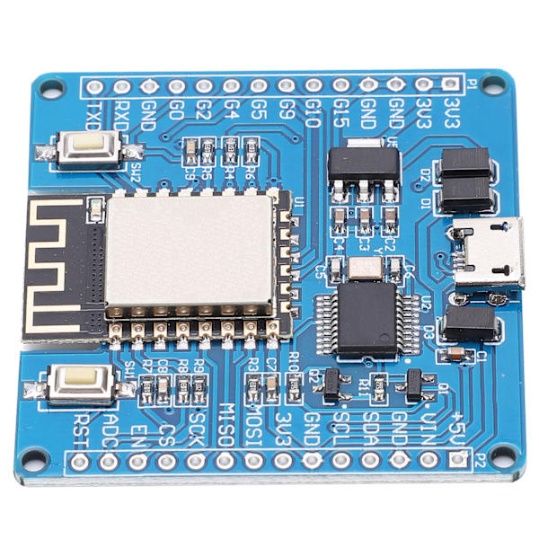 PCB Utvecklingskort för Python DC 5V/3.3V Spänningsingång med Stiftlist ESP8266