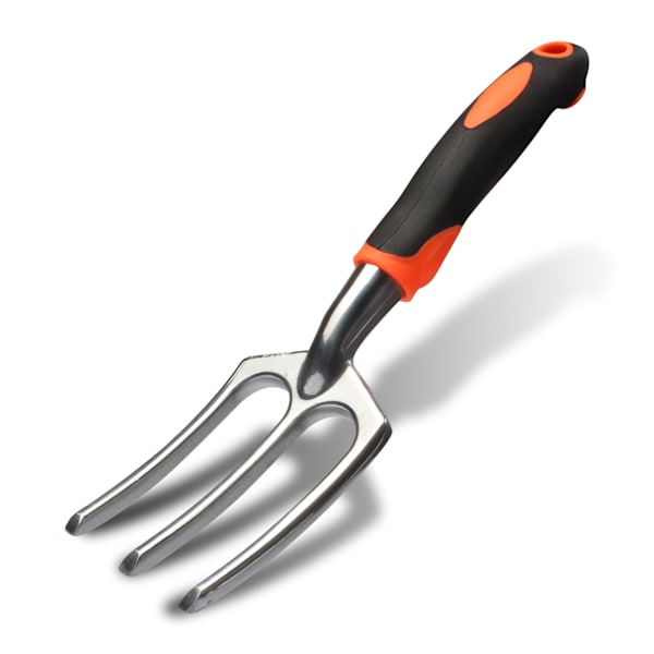 Hagesett Hageverktøysett - Oransje tre-tannet gaffel Orange three-pronged fork
