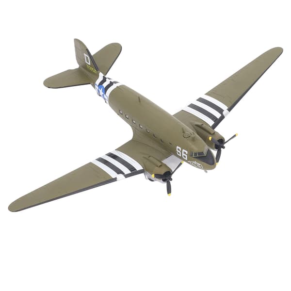 Flymodell i metall 1:100 C47 DC3 Simulert Transportfly Displaymodell