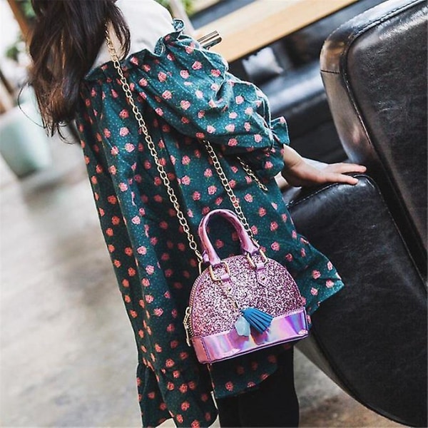 Söt axelväska i läder Messenger Bag Flickor Enfärgad Mini Zip Liten fyrkantig väska Tygväska (blå)