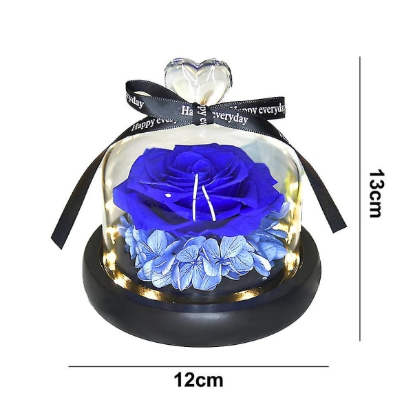 Inuti glasskyddet kommer blommorna aldrig att blekna, en julklapp till älskare och vänner. blue