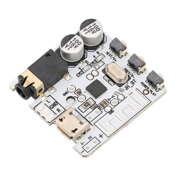 Bluetooth Receiver Board Bluetooth 5.0 Stabil Stereo Forstærker Board med Knapstyring til DIY Hvid