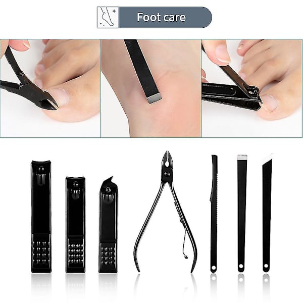 18 st Manikyrskärare Nagelklippare Set i rostfritt stål Nagelklippare Pedikyr Nagelsaxverktyg