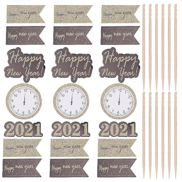 40 stk Cake Topper Dekorasjon Glitter Pulver Cake Topper Alfabet Tid Kake Flag4