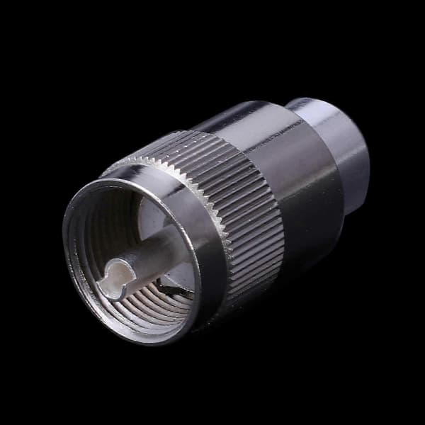 10-pak UHF hanstik til RG8 RG213 LMR400 7D-FB kabel Sølv loddeterminal PL259 adapter Silver