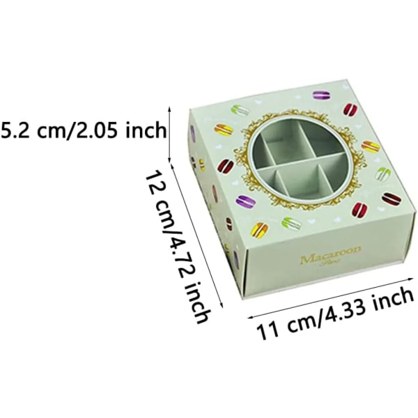 12 macaron-laatikkoa, leivonnainen, macaron-laatikkoa, jälkiruokarasia, 6 ritilää, makaroneille