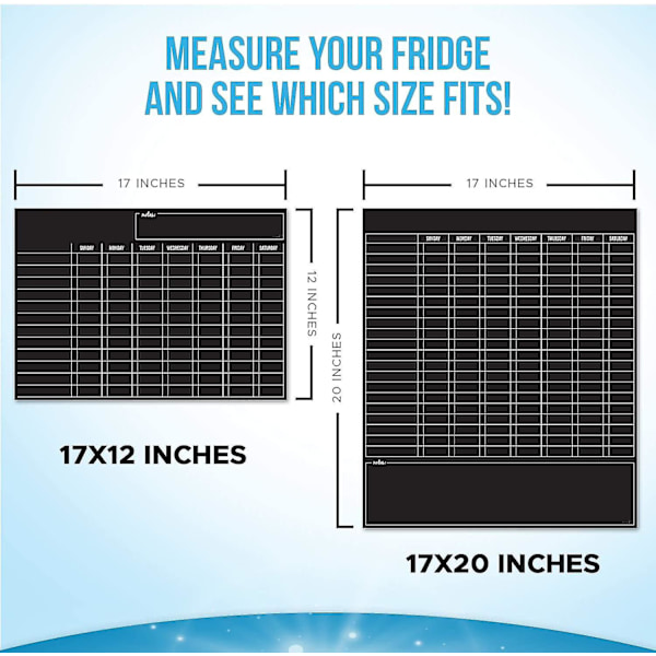 Magneettinen musta kuivapyyhkimistaulukko useille lapsille ja aikuisille: Jääkaappi 17x12" - Päivittäinen vastuupalkkio musta taulu taaperoille tai teini-ikäisille
