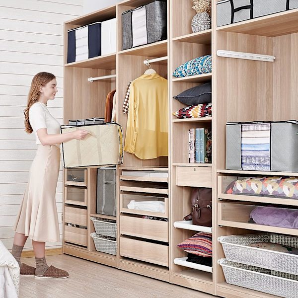 Stor Kapacitet Tøj Opbevaringsposer 6 Pack, Garderobe Organizer til Sengetøj
