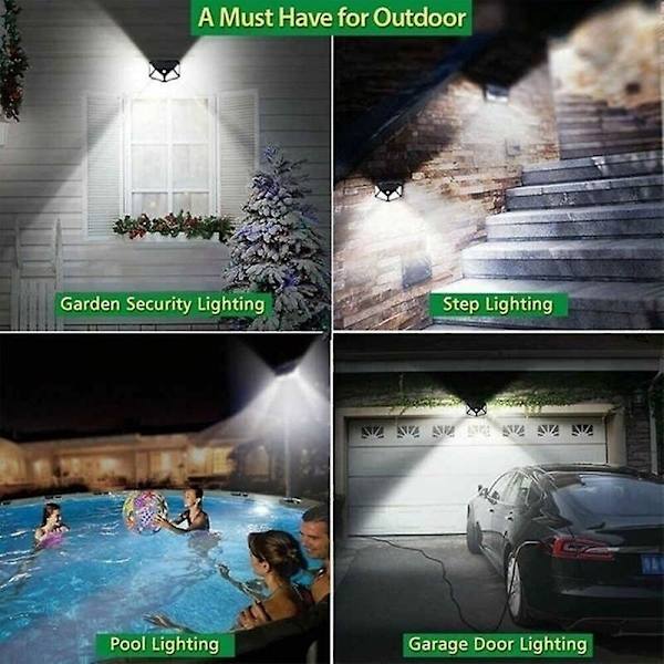2/4/6/8 st 100 LED Solar Vägglampor Utomhus Solar Lamp PIR Rörelsesensor Soldrivet solljus Gatuljus för trädgårdsljus 8pcs