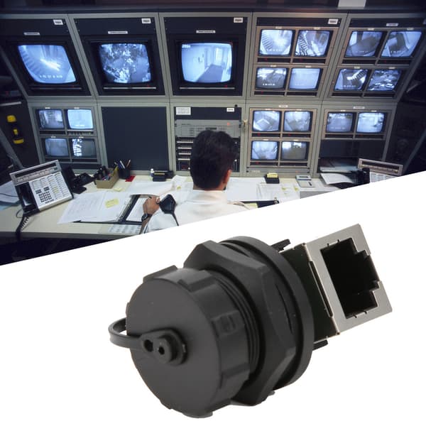 2 kpl RJ45-sovitin RJ45-90° Post Board kaksoispistorasia ulkokäyttöön vedenpitävä Ethernet-liitin