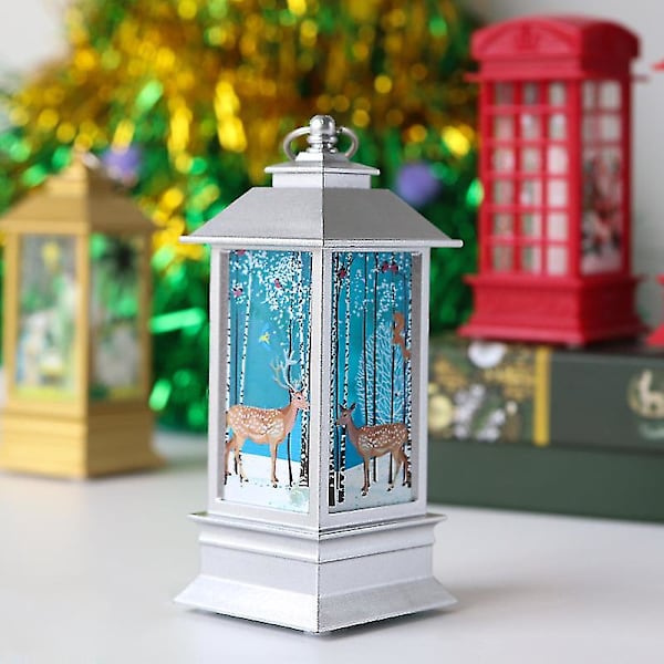 Jullykta Santa Claus Lykta Xmas Dekoration Heminredning Holiday Party SILVER