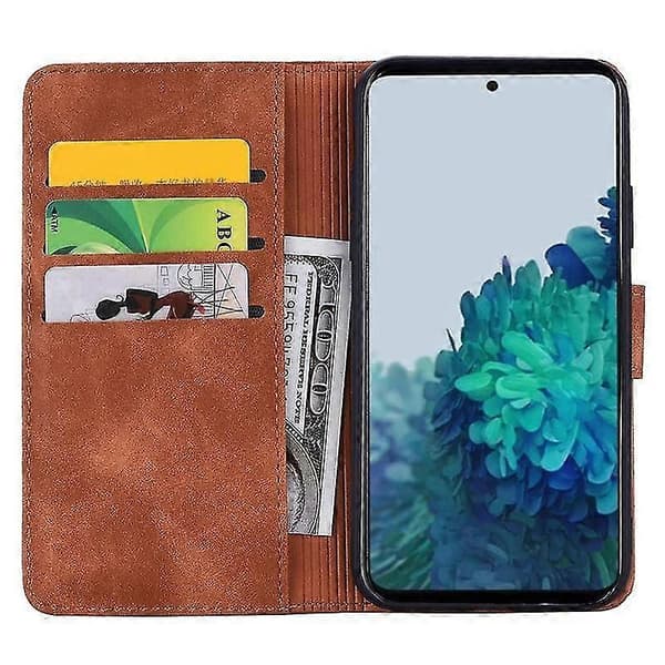 Lommebokveske til S21 Fe 5g PU-flipveske Mandala Brown