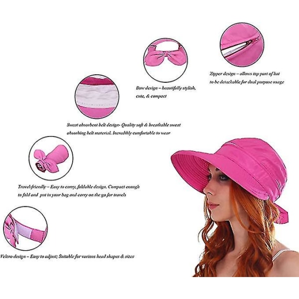 Simplicity Hats Upf 50+ Uv Solskyddande Cabriolet Beach Visir Hat pink