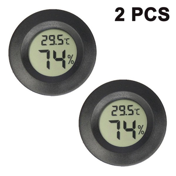 2-pack Mini Hygrometer Termometer Digital LCD-monitor Luftfuktighetsmätare inomhus utomhus för luftfuktare Avfuktare Växthus