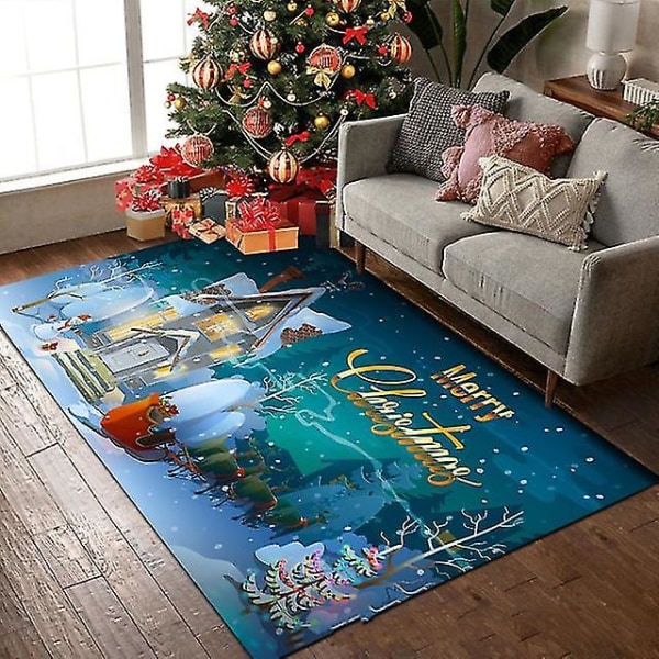 Hjemmedekorasjon Moderne 3d juledekor Inngang Teppe Stue Sofabord Teppe Julenissematte Soveromstepper 20 80x120cm