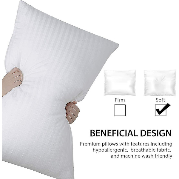 Beckham Hotel Collection Sängkuddar för sömn - Queen size, set med 2 - kylande, lyxig gelkudde för rygg, mage eller sidosömlar