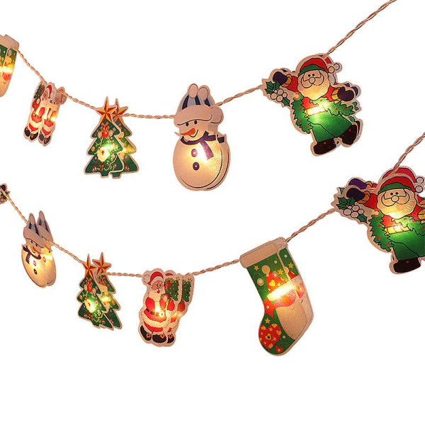 Julepynt Juletre hengende LED-lys Fargerike blinkende lys Full Star String Lights (2,5 m 20 lys)