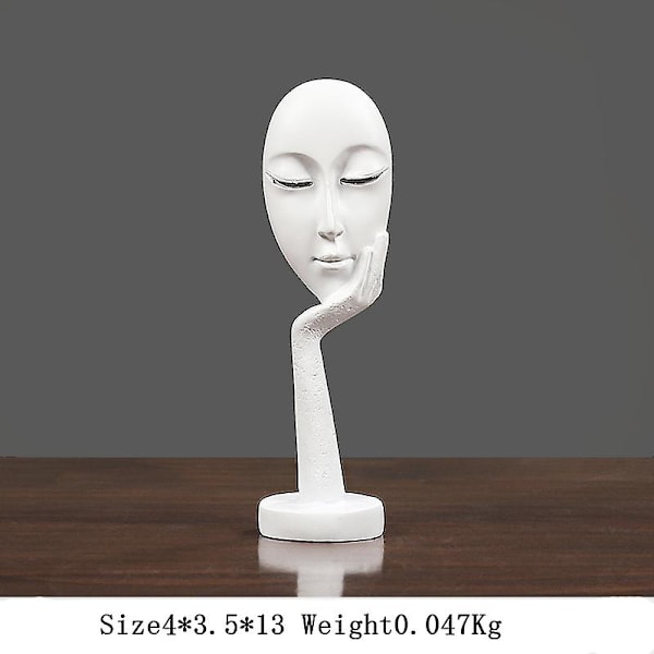 Sindax Thinker Skulpturer Figurer Abstrakt figur Skulptur Figur Resin Håndlavet statue Hjem dekoration Desktop Ornamenter white      D