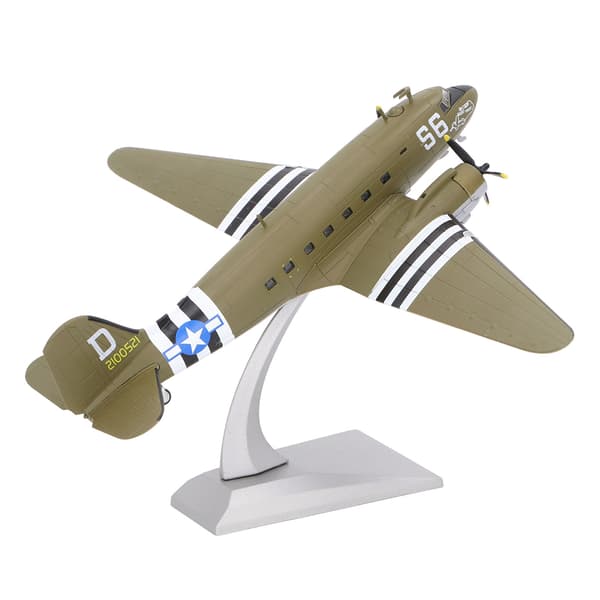 Flymodell i metall 1:100 C47 DC3 Simulert Transportfly Displaymodell
