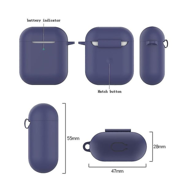 Airpods etui, fuld beskyttende silikone Airpods Tilbehør Cover Compa