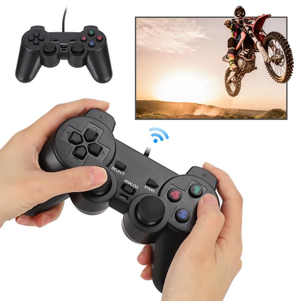 Kablet USB-gamepad med dobbelt vibration til PC Laptop