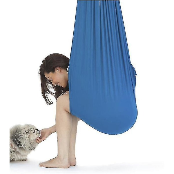 Aerial Yoga Therapy Set & Hängmatta Kit för flexibilitet och smärtlindring Blue 150*280CM