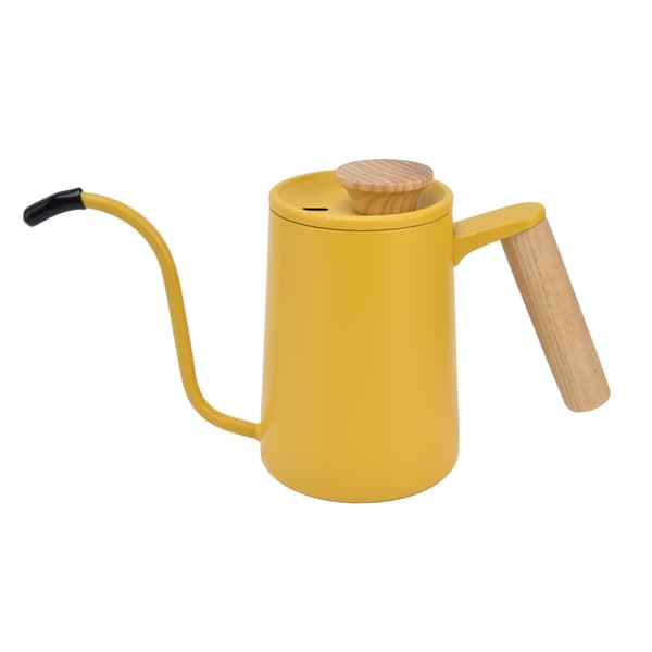 Rustfri Stål Svanehalskedel 600ml Gul Dryp Kaffe Te Maker Lang Tud