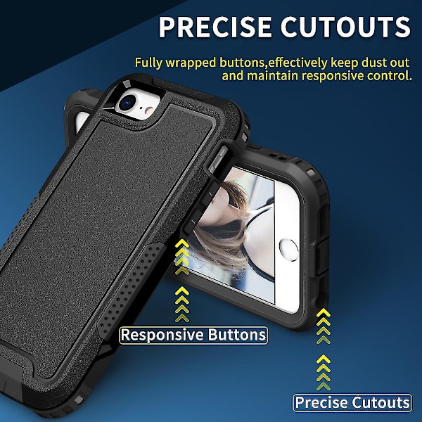 Stöd Trådlöst case för Iphone 6/7/8 Se2 Se3, Kameraskydd, Fyrhörnsskydd, Knappskydd