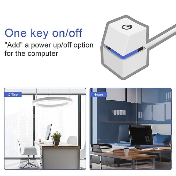 2m Bärbara LED-lampor Dator Desktop Switch PC Extern Power On/Off-knapp Förlängningskabel, Rgb