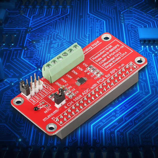 1 kpl 16-bittinen ADC analogia-digitaalimuunninmoduuli Raspberry Pi 3/2/B+ -laitteelle