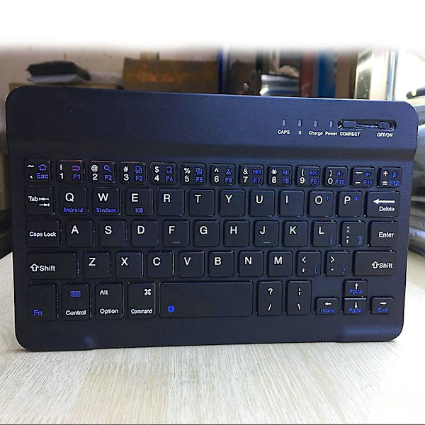 1 St Slim Mini Tangentbord Bluetooth Trådlös 7 8 Inch För Mobiltelefon Tabletter IOS Android Black