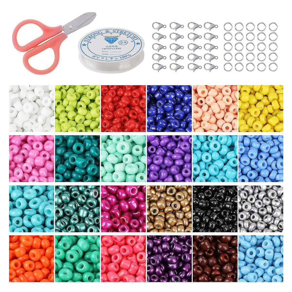 14400 stykker armbåndperler for smykkefremstillingssett 3 mm perler gjør det selv-håndverk Multicolor