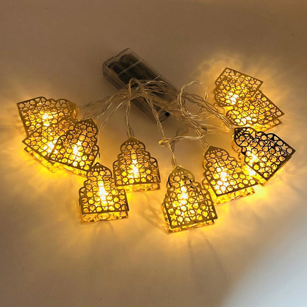 Eid Mubarak Star Moon Led valot Ramadan Kareem kodin sisustamiseen Islamic Muslim Festival Party Tarvikkeet Eid Al-fitr D 1.65M 10LED