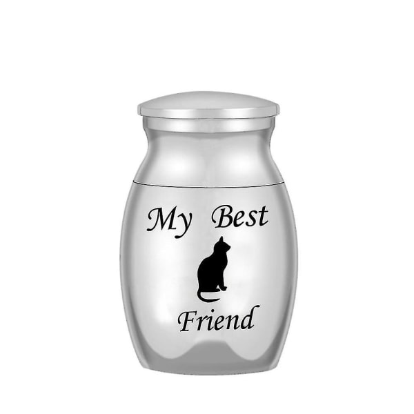 Aluminiumlegering Memorial Pet Kista Urna - Liten Souvenir Urna S Cat Friend S Cat Friend