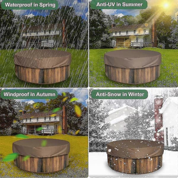 Badkarsskydd Vattentätt UV-skydd Spa- och bubbelpoolskydd Utemöbler - L Grey