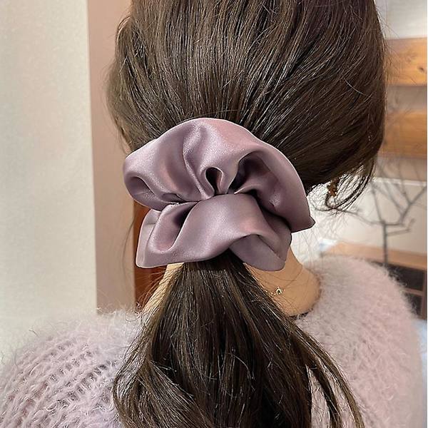 Uusin korealainen nainen iso elegantti silkkikuminauha hiusnauha yksivärinen hiussolmiot naisten poninhäntä hiustarvikkeet Style 6