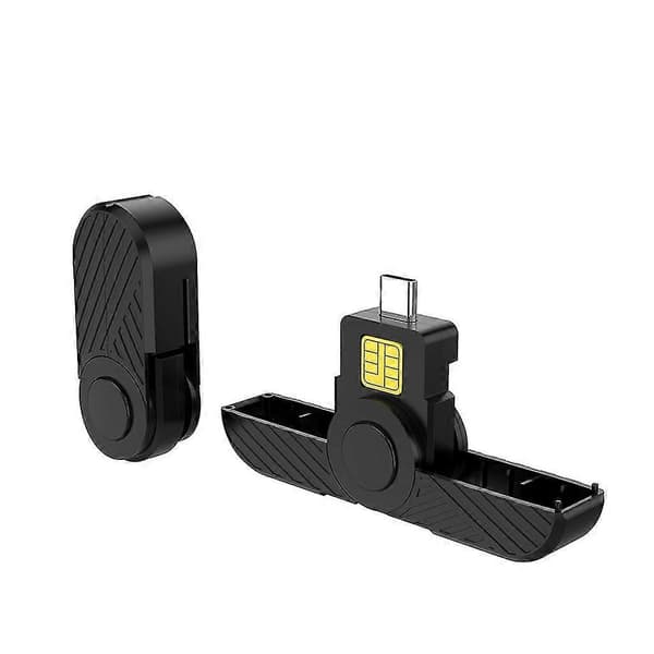 Typ-c USB Smart Card Reader Minne Id-bank Elektronisk Klonkontaktadapter Vikbar Common Access-kontaktadapter