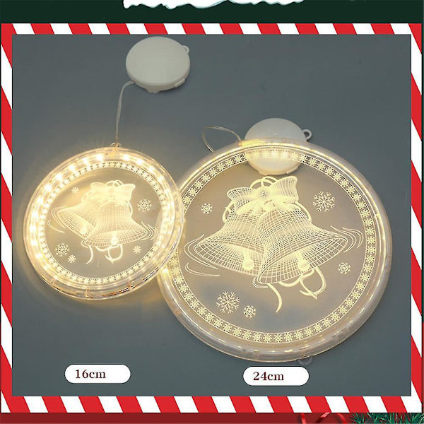 Juldekoration Nyhet Hängande 3d Fairy Light Disc Lampa BELLS 24cm