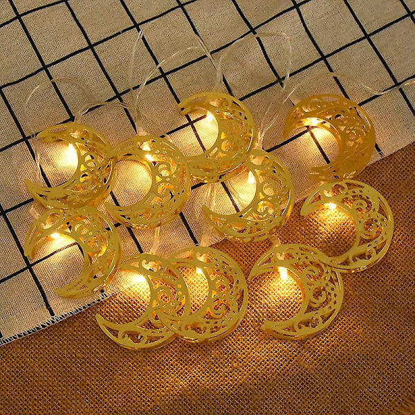 Ramadan Decoration Moon Star Led Lantern merkkijono valot Eid Mubarak Ramadan Kareem -sisustus kotiin Al-Fitr Eid -juhlatarvikkeisiin 6