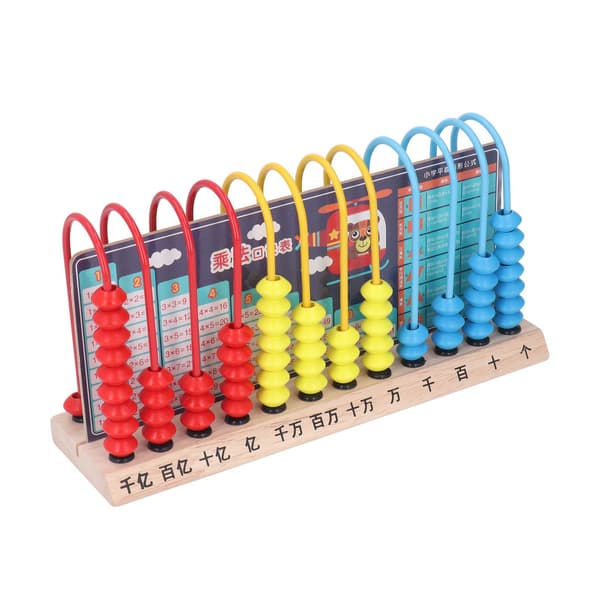 12 Kolonne Beregningsstativ Farverige Perler Multiplicer Divider Chat Træ Abacus til Børn