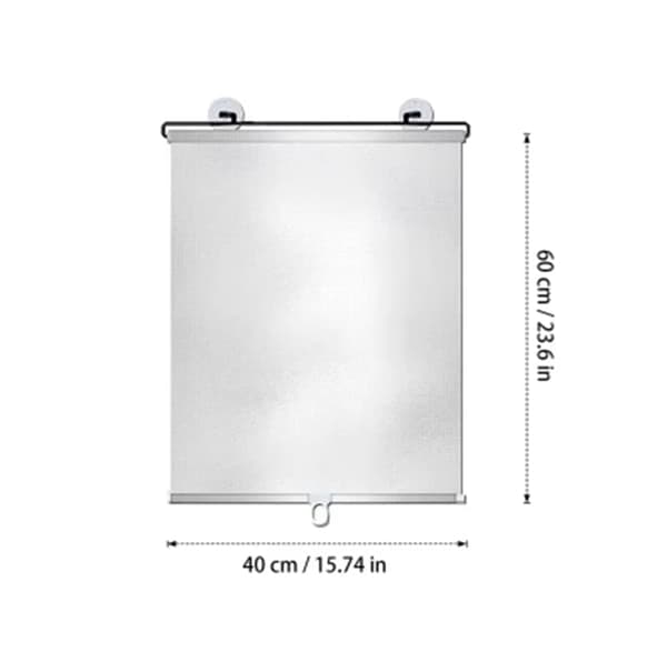 [BQ]2-pack Blackout Roller Blinds with Suction Cups - Telescopic Portable Sunshade Roller Blind, Silver 40×60CM