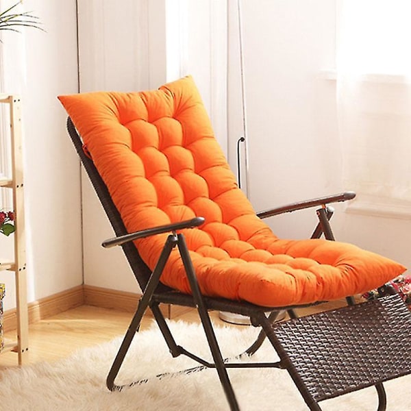 48x125cm Långstol Soffa Sittkuddsdynor Liggstolsdyna Trädgårdsstolsmatta Orange