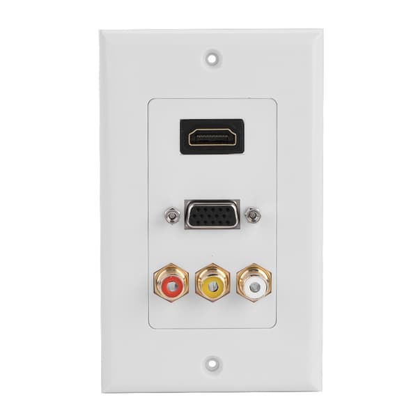 Multifunktions vægpanel med HDMI, VGA og RCA-porte