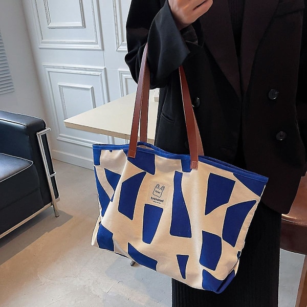 Damväska Nytt mode koreansk version tygväska Pendelväska med stor kapacitet Enkel textur Axelväska Blå Blue